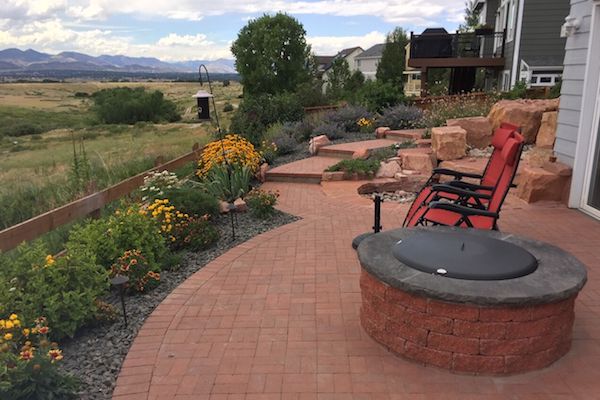 fire pit and patio